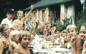 Cadets at a summer party dinner