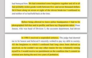 In Robert Dam’s own account of his 1986 trial, he described the nature of his early crimes committed before he was in Scientology, and the subsequent outcome of his trial.