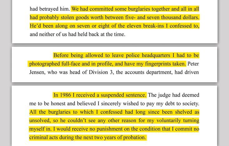 In Robert Dam’s own account of his 1986 trial, he described the nature of his early crimes committed before he was in Scientology, and the subsequent outcome of his trial.